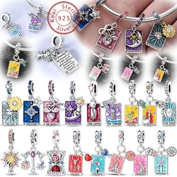 New 925 Silver Tarot Cards Sun Moon Stars Lovers Star Coins Charms Beads Fit Pan Original Bracelets DIY Gifts Fine Jewelry