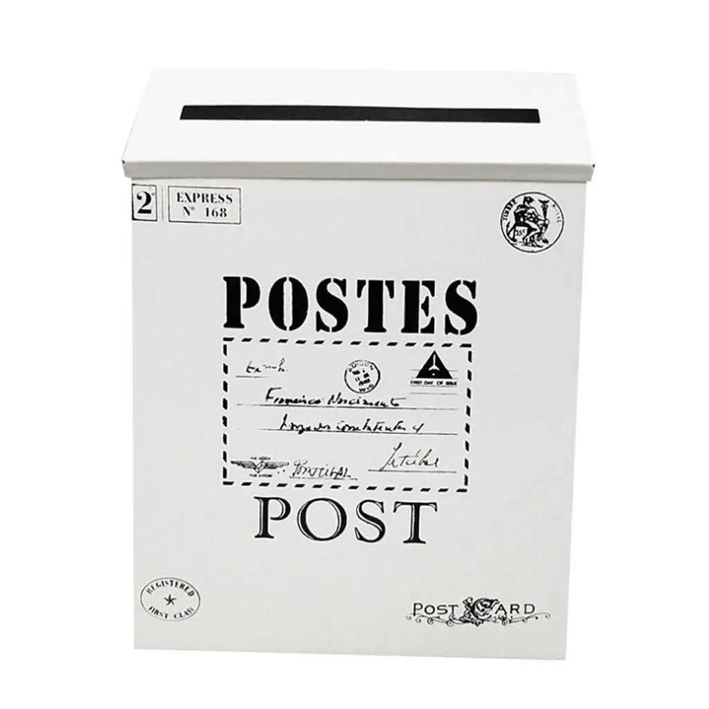 Galvanized Iron Post Mail Box Vintage Mailbox Holder Large Capacity Mail Organizer Wall for Home