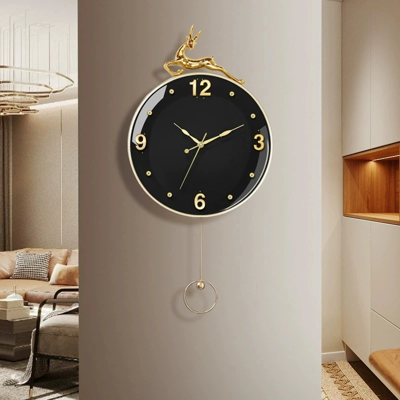 

Deer Head Hanging Clock Modern Simple Home Silent Clock