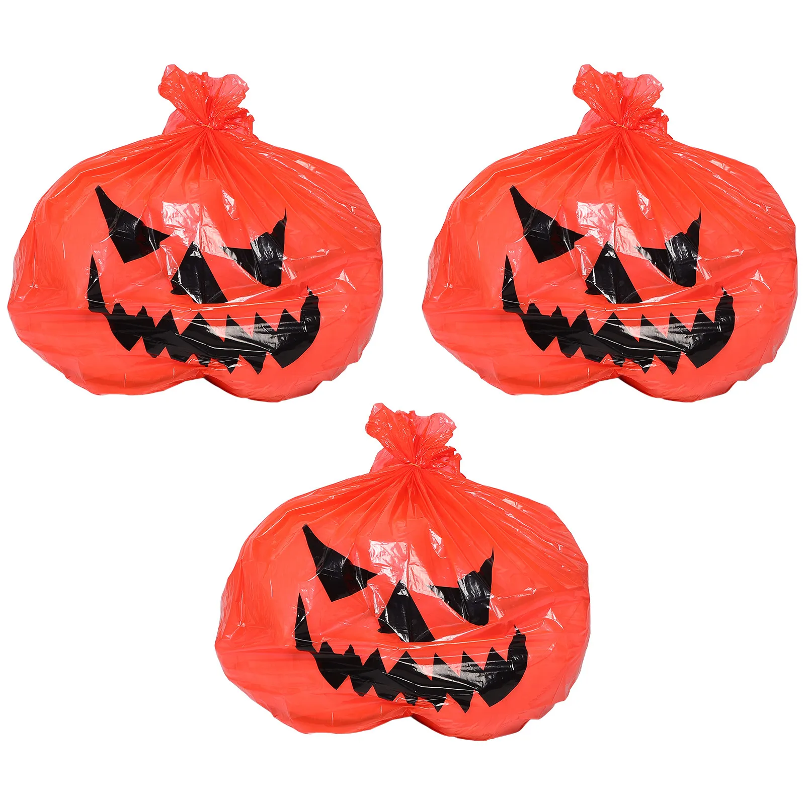 3Pcs Pumpkin Shape Leaf Waste Bags Garden Bag Large Capacity Yard Trash Container Festive Garden Bag with Handles