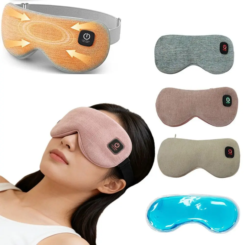 Cordless Heated Eye Mask Hot Cold Compress Rechargeable USB Temperature Control Eye Mask 3 Levels Hot Compress