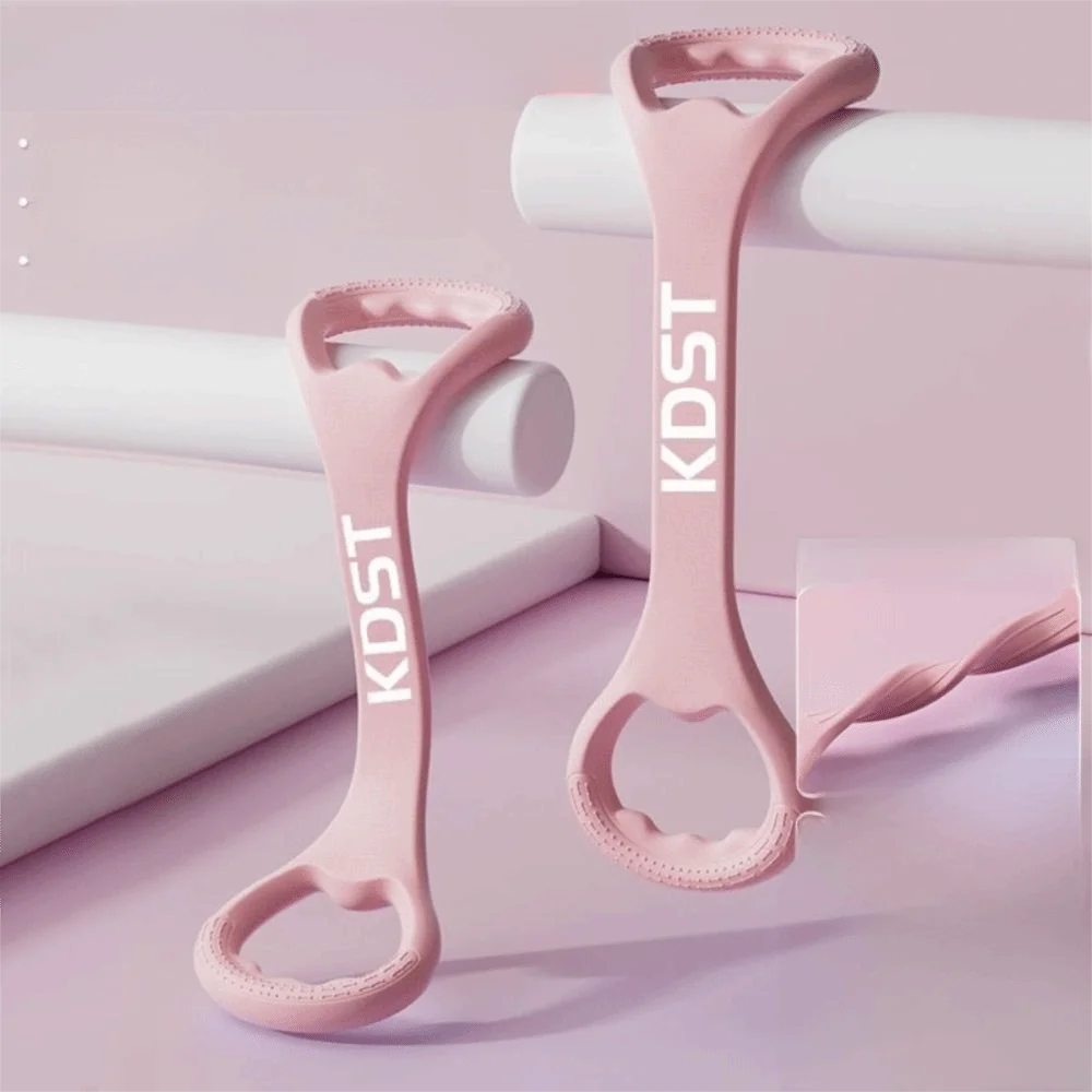 

Multi-functional Silicone Tensioner Tool Silicone Material Portable Yoga Training Rope 8-Figure Design Open Neck Stretch