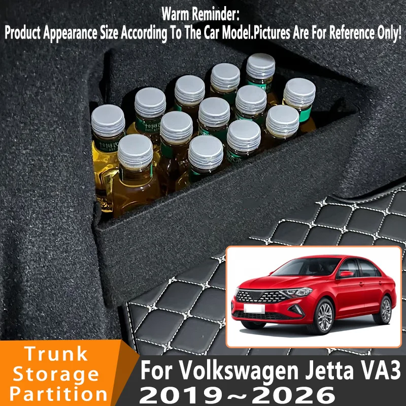 

Auto Accessories For Volkswagen Jetta VA3 2019~2026 2025 24 Car Organizer Trunk Side Partition Trunk Interior Storage Box Parts