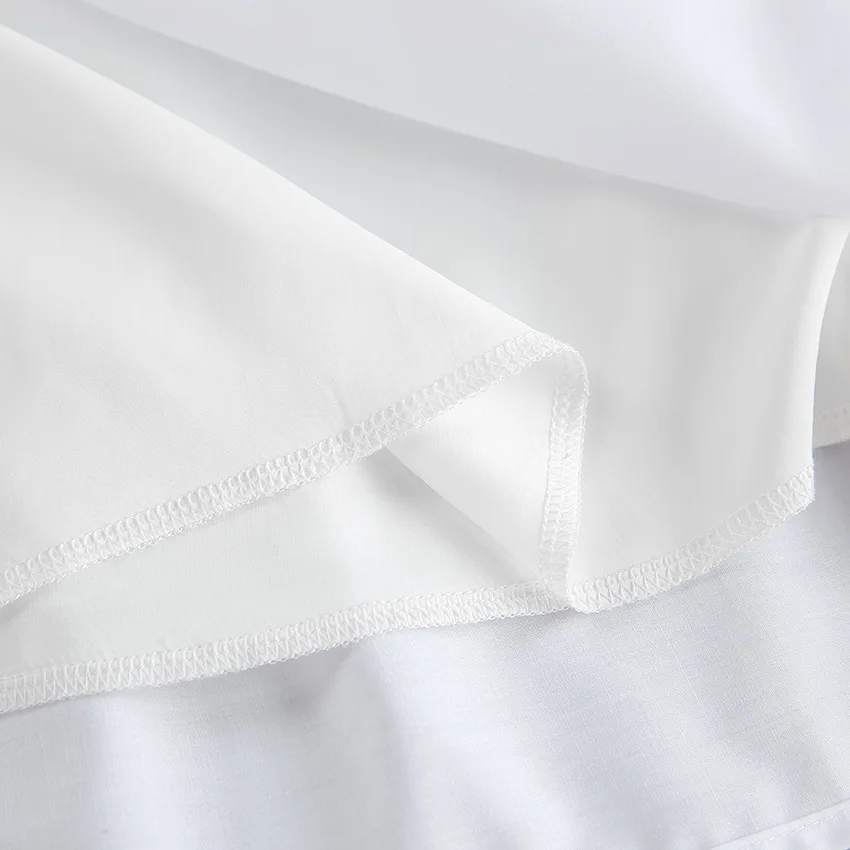 فستان نسائي من JHJN فستان أبيض مكشكش حلو على طراز الشاطئ مزين بالدانتيل ورقبة دائرية فستان فضفاض بدون أكمام للحفلات أنيق