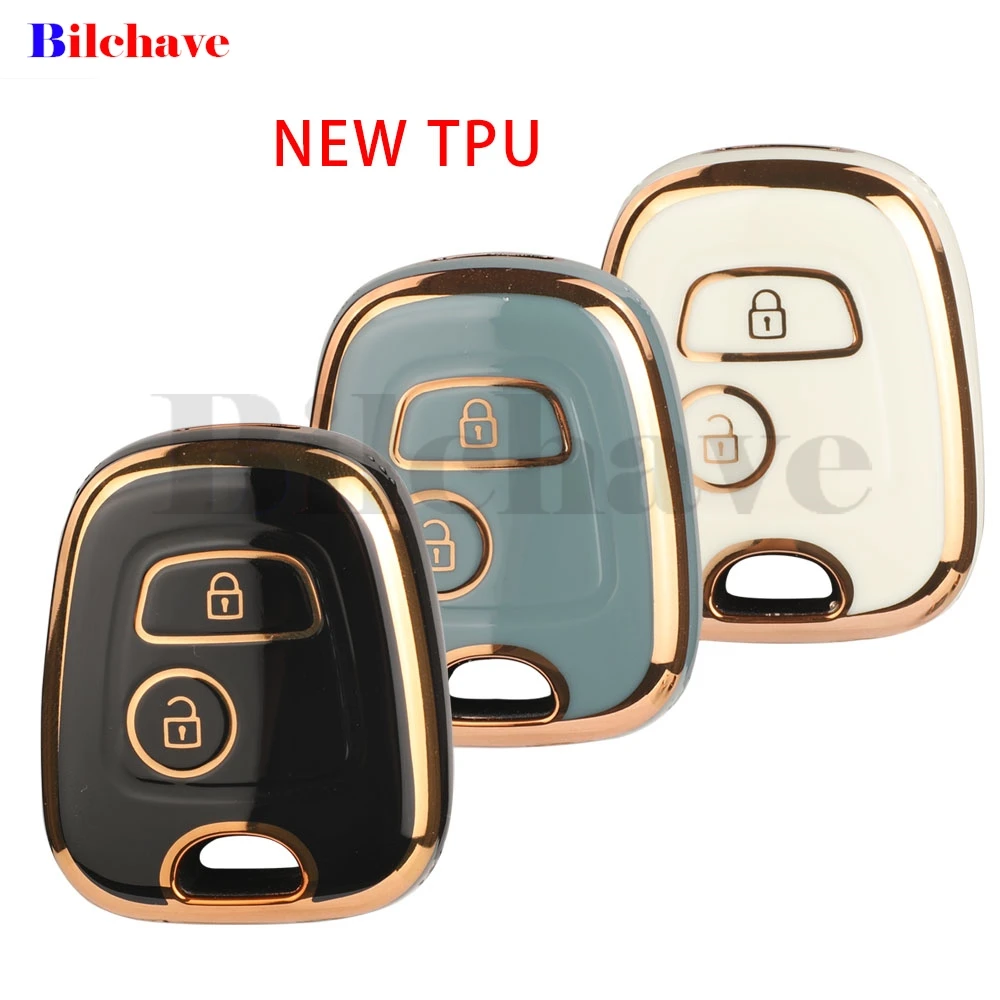 

Jingyuqin Чехол для автомобильного ключа из ТПУ с 2 кнопками для Peugeot 106 107 206 207 307 Citroen C1 C2 C3 C4 XSARA PICASSO для Toyota AYGO Protector