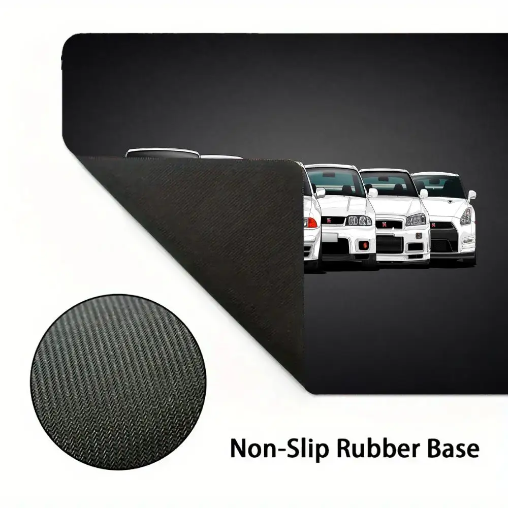 لوحة ماوس سيارة رياضية بيضاء كبيرة للألعاب غير قابلة للانزلاق ملحقات مكتبية لوحة مفاتيح جمالية للكمبيوتر المحمول والكمبيوتر اللوحي حصيرة لعب الكمبيوتر