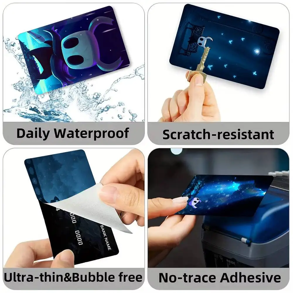 H-Hollow Knight Cute V-Vessel Bug  Credit Card HD Stickers Small Chip Waterproof Sticker Game Card Decal Gift