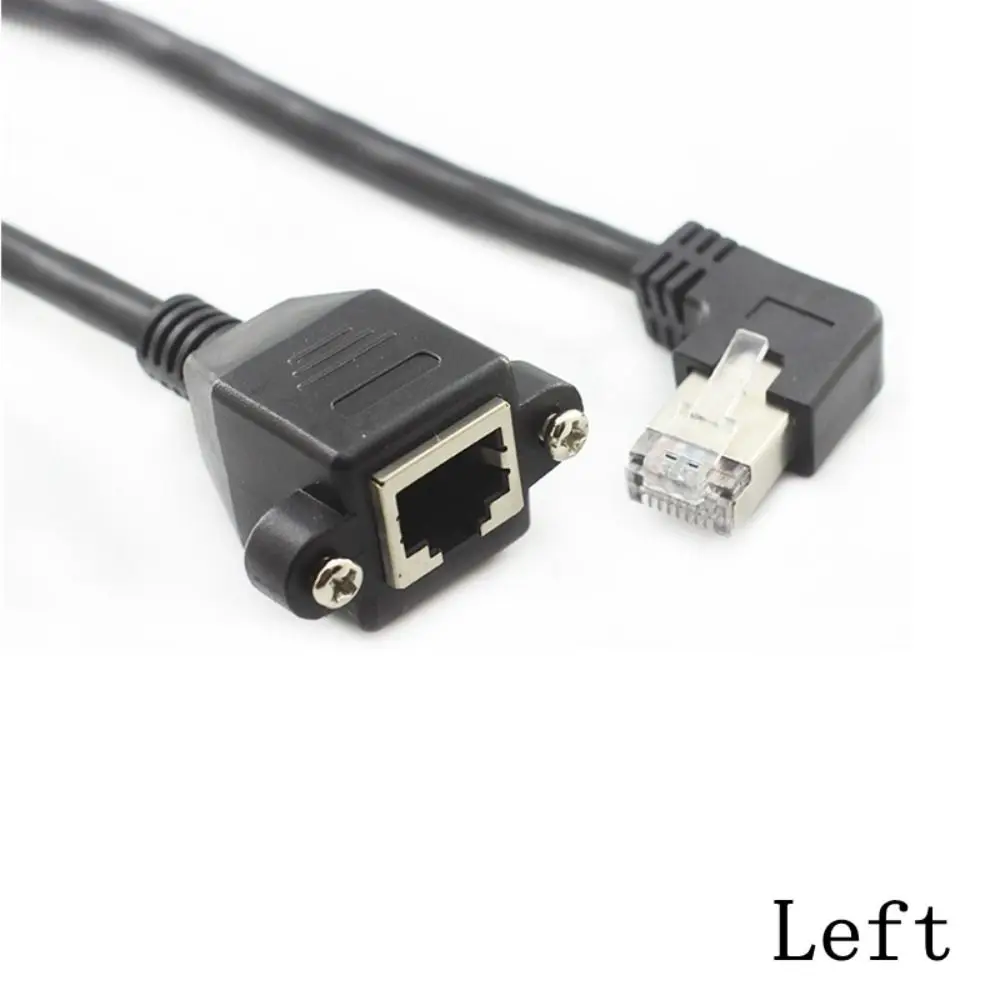 RJ45 LAN Network Male To Female 90 Degree Right Angle RJ45 Cable Network Wire Panel Mount Extension Cable Ethernet LAN Cord