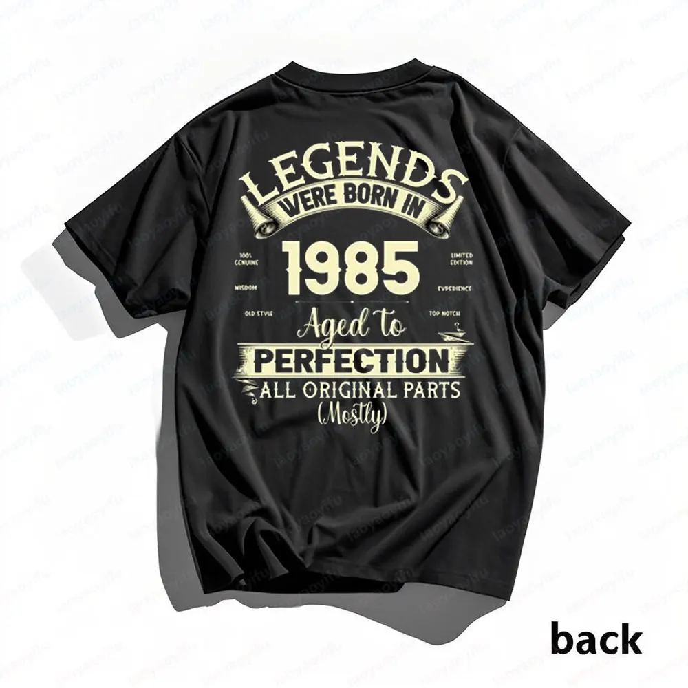 Vintage Birthday Gift for Man 1985 40th Cotton TShirt Legends Were Born in 1985 Perfectly Man T-shirt Streetwear Hipster Tees