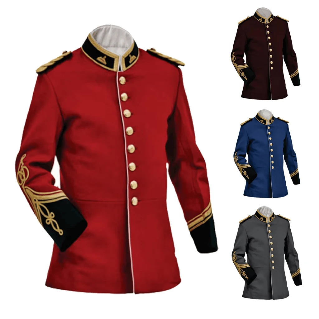 

Officers Tunic Circa Coat Traditional British Red/Blue/Gray/Black Hussar Coat 1879s British Zulu War Cosplay Military Jacket