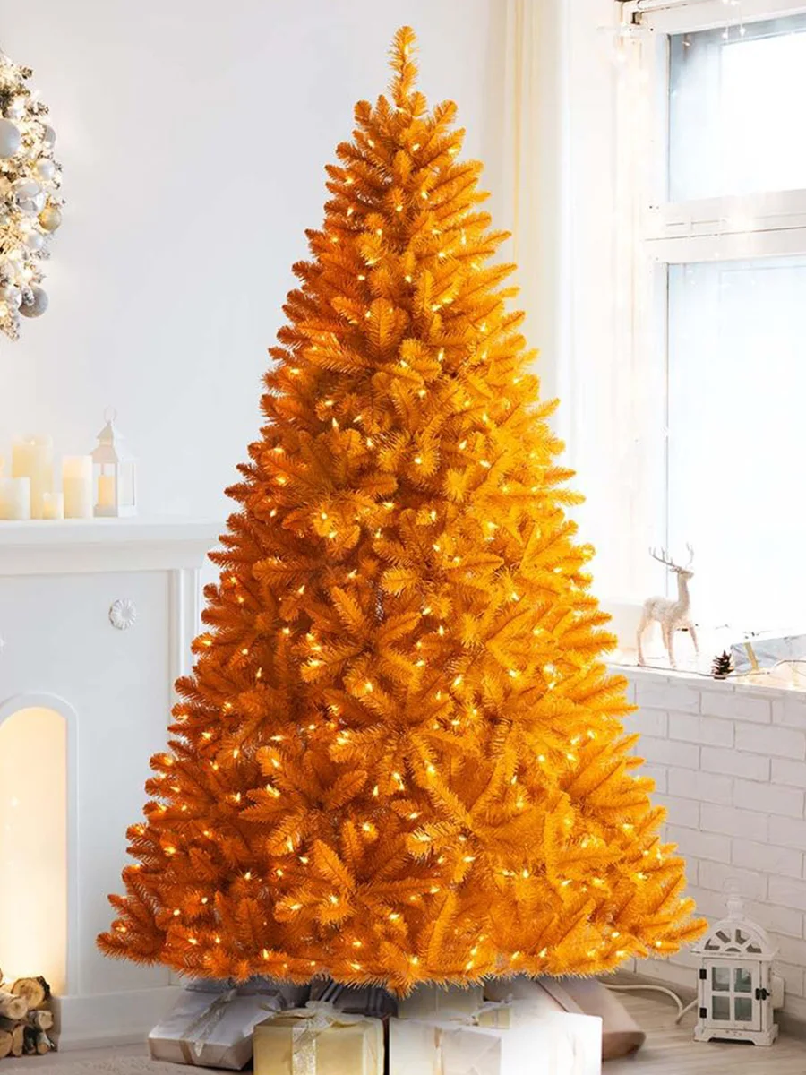 Colorful Christmas decorations DIY, a high-end and glowing internet celebrity 2022 new orange and orange yellow Christmas tree o