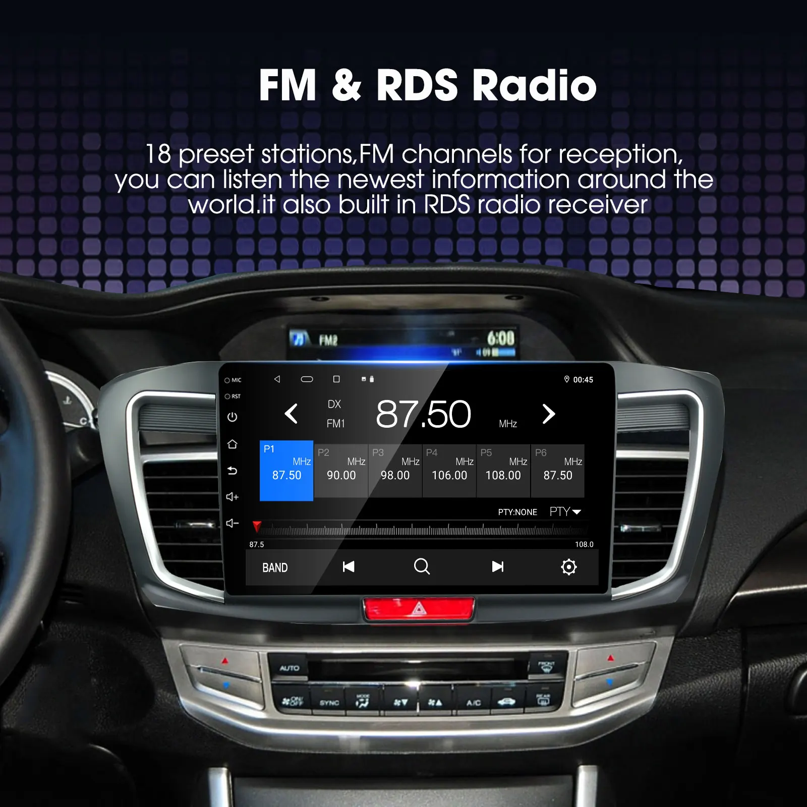 EzoneTronics CarPlay Android Auto CarRadio for Honda Accord 9th 2014-2017 360°Camera GPS Navigation Player Entertainment System