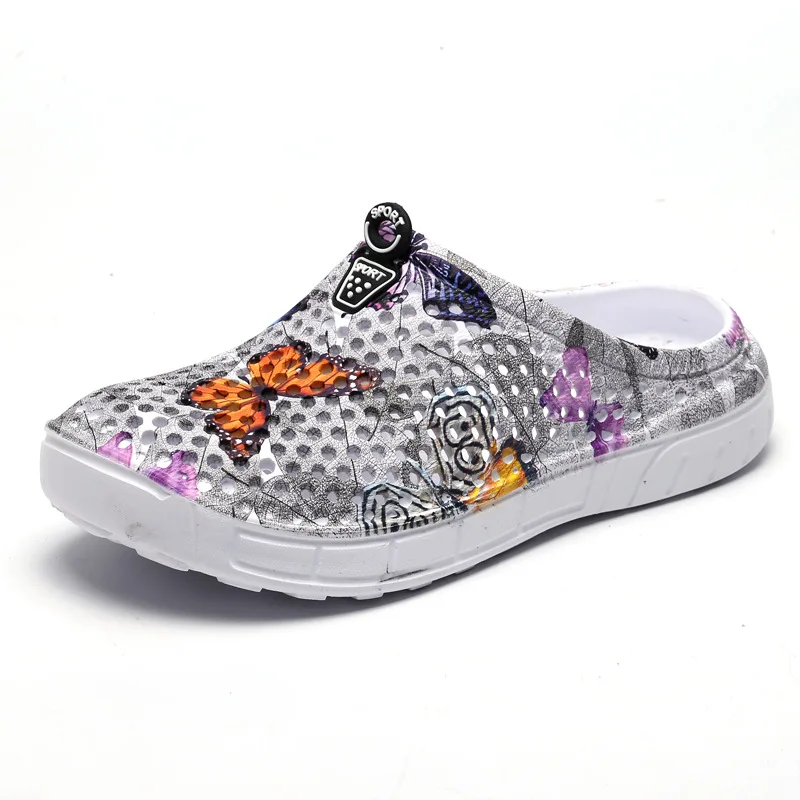 2026 Ms. Hole-Hole Sandals - Butterfly Pattern Beach Slippers-Outdoor Leisure Stylish and Versatile, Breathable and Comfortable