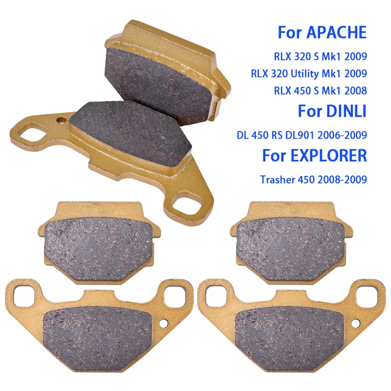 Front Rear Brake Pads For DINLI DL450 RS DL901 DL 901 2006-2009 For APACHE RLX320S RLX320 RLX 320 S RLX450 RLX450S Trasher 450