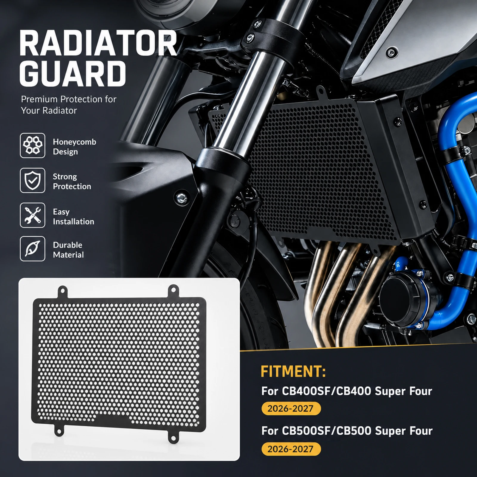 Motorcycle Radiator Guard Protection Radiator Cover Protector cooling net FOR HONDA CB400 SF CB500 Super Four 2026-2027 CB500SF