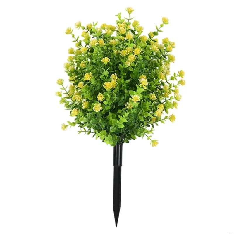 Easy Install Realistic Eucalyptuses Greenery Stake Faux Plant For Indoor Outdoor Decoration X3UC