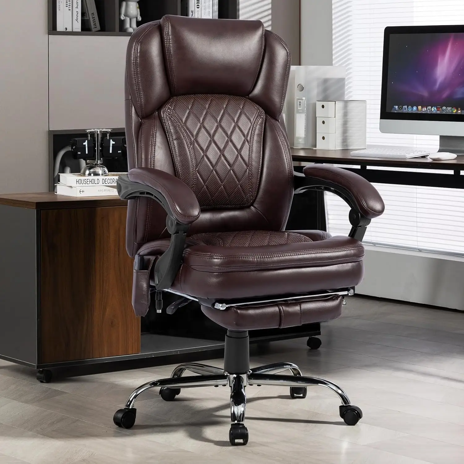 Office Chair with Ergonomic Design and Reclining Function - Comfortable Computer Desk Chairs