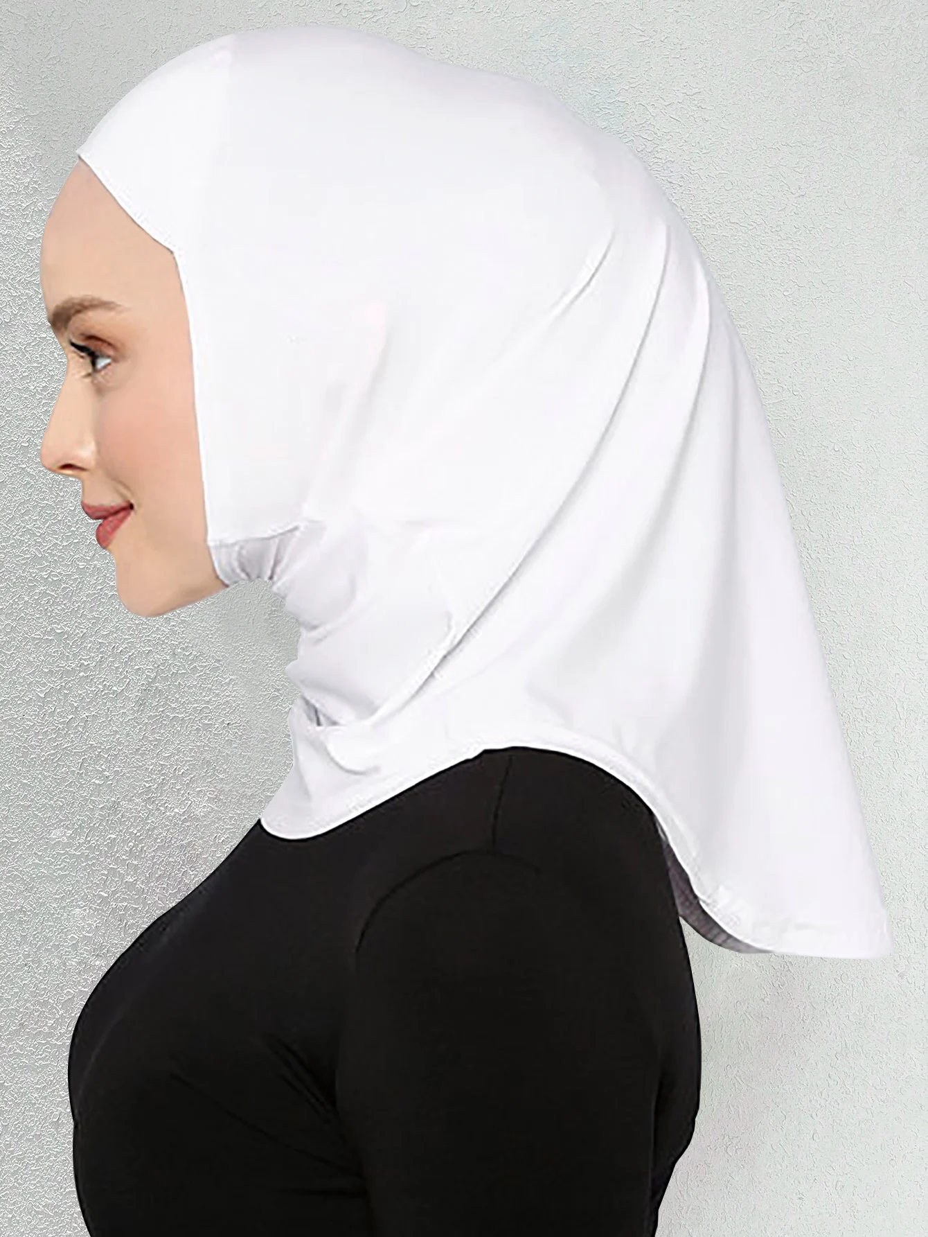 1pcs Women Muslim Elegant Solid Color Polyester Sports Hijab Head Cover All Season