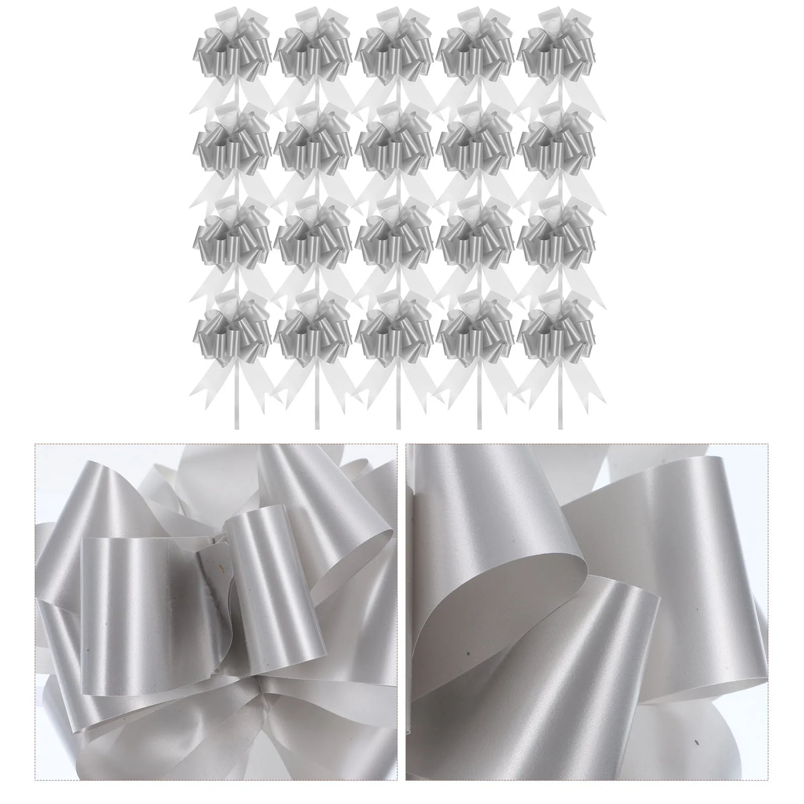 

20 Pcs Bows Gift Packaging Lace Boxes Pull Flower Ribbon Plastic Big for Present