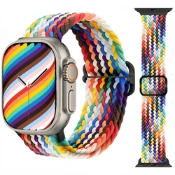 Cinta de nylon para apple watch 10, 46mm, 42mm, ultra 2, 49mm, 9, 8, 7, 45mm, 41mm, respirável, faixa ajustável para iwatch 6, 5, 4, 3, si, 44 milímetros, 40 milímetros