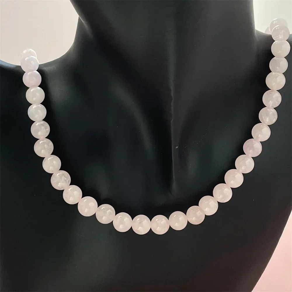 

Pink Natural Crystal Bead Necklace To Clasp, Suitable For Men And Women To Wear Daily