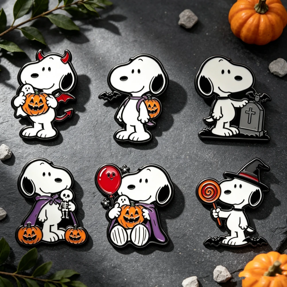 6 Stück Anime-Anstecknadeln, Cartoon-Emaille-Anstecknadeln, niedliche Abzeichen für bunte Rucksäcke, Rucksack-Anstecknadeln, modischer Schmuck, Halloween, Weihnachten – Detail 4