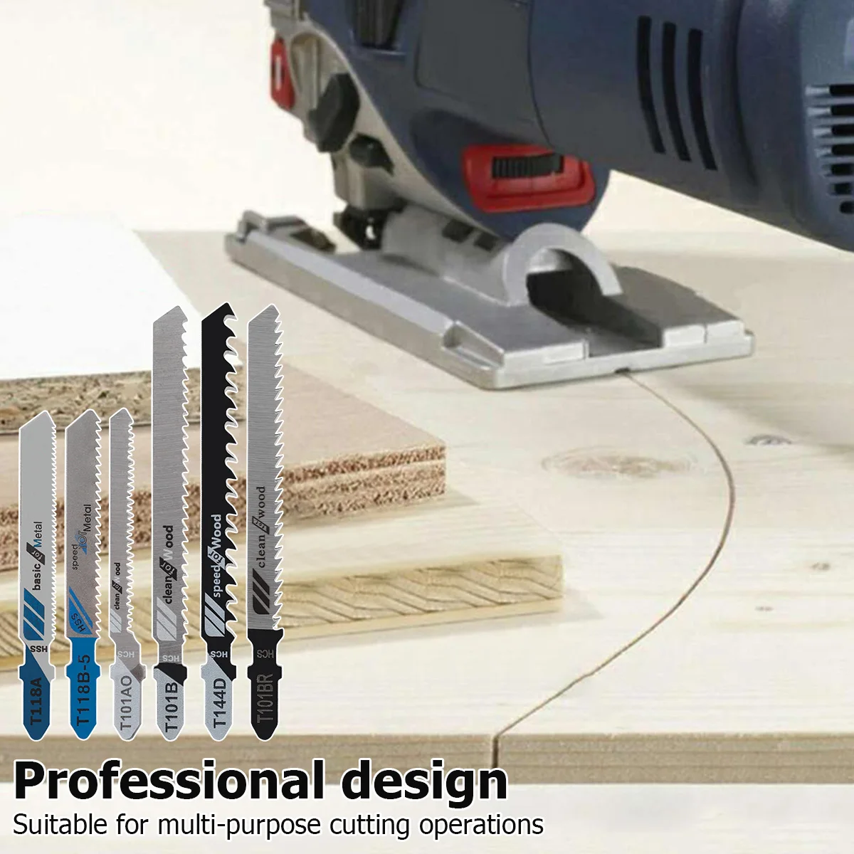 10/50pcs Jig Saw Blade Set Carbon Steel Assorted Saw Blades with T-shank Fast Cut Down Jigsaw Blade Wood Thin Metal Cutting Tool