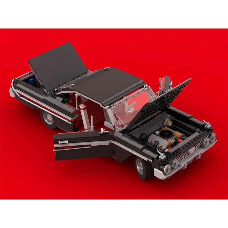 MOC-237212 نموذج مكعبات بناء سيارة رياضية سوداء جديدة، 1415 قطعة، هدية لعبة مكعبات بناء عيد ميلاد الأطفال الإبداعية