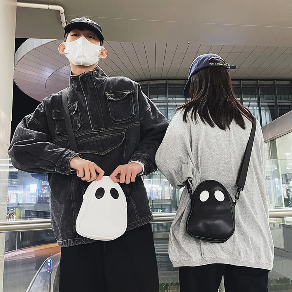 Ghost Bag Funny Leather Shoulder Bag Lovely Devil Fashion Zipper Messenger Handbags Small Unisex Portable Casual Satchel Bag