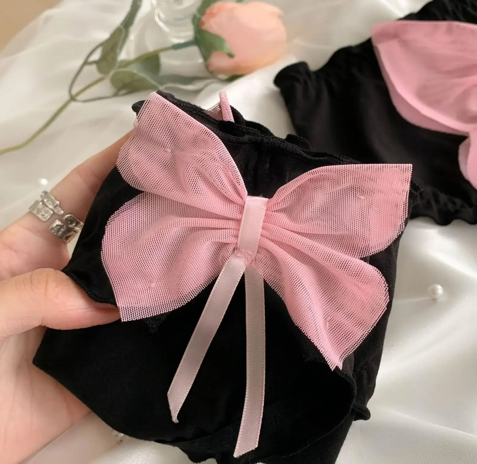 سراويل داخلية قطنية كبيرة القوس ، سروال داخلي ثونغ ، صورة حقيقية ، جميلة ، لطيفة ، لوليتا ، كاواي ، M ، L ، XL