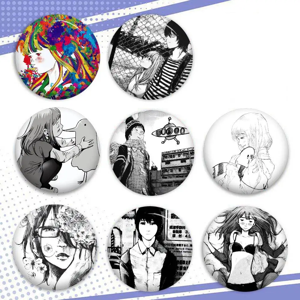 Anime Goodnight Punpun Kreative Weiche Anstecknadeln aus Weißblech mit Tiermotiven, Broschen, Reversnadeln, Rucksack-Abzeichen, Accessoires