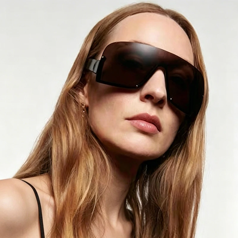 y2k Rivet Half Frame Sunglasses Women For Men Vintage Sun Glasses Punk Eye Glasses Luxury Brand Designer Conjoined Goggle