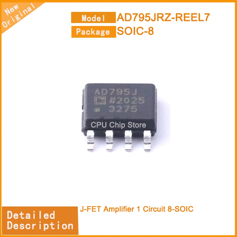 5Pcs/Lot   New Original  AD795JRZ-REEL7  AD795JRZ  J-FET Amplifier 1 Circuit 8-SOIC