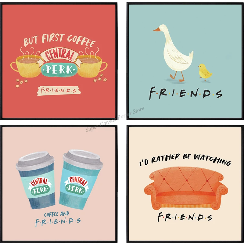 Classic TV Show Friends Central Perk Coffee Sofa Poster Canvas Painting Nordic Wall Art For Cafe Living Home Room Decor Cuadros