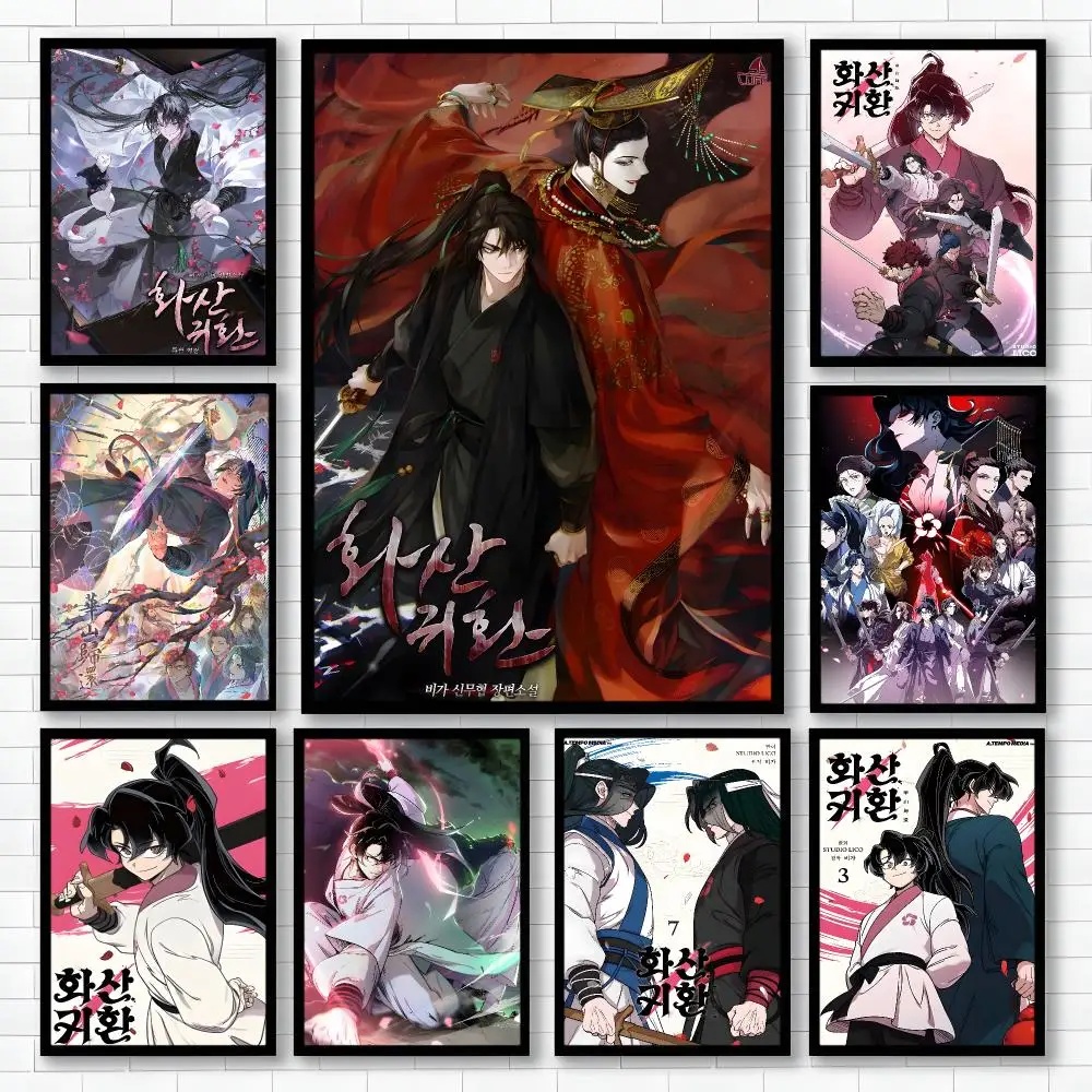 Manhwa Return of the Mount Hua Sect Poster Waterproof Self-adhesive Stickers, Coffee Dorm Bedroom Wall Decals, Gift