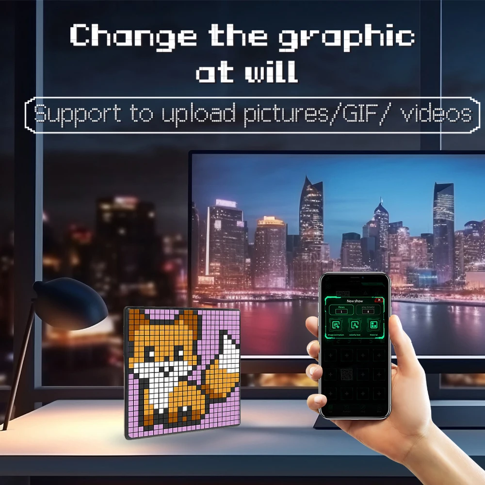 شاشة LED بكسل 64x64 RGB LED لوحة مصفوفة قابلة للبرمجة مع شاشة Pixel Art للتحكم في التطبيقات اللاسلكية وشاشة Pixel الإبداعية #2