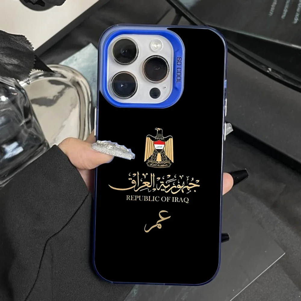 

Nation Iraq Flag lyrics Phone Case For iPhone 16,15,14,13,12,11,Pro,Max,Plus,Mini,XS,SE Anti Fall Blue Matte Hard Bumper