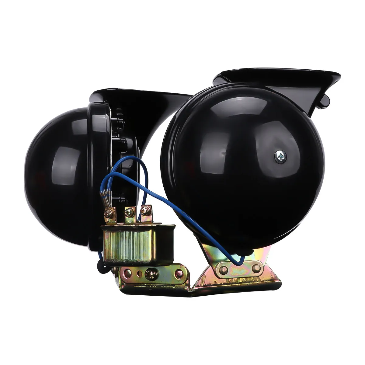 

2Pcs Dual Tone Snail Horn Black 12V Super Loud Car Truck Motorcycle Horn Electronic Tweeter Speakers Tweeter Car Speaker