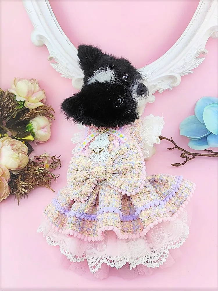 Handmade Dog Clothes Pet Supplies Candy Pink Princesse Coat Dress Sweet Style Unique  Festival Daily Walking Apparel Maltese