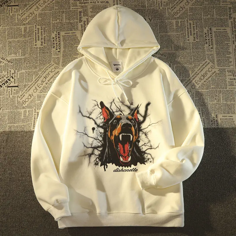 Amerikanische Hip-Hop-Trendmarke Doberman Hoodie Männer und Frauen Frühling und Herbst Europäische und amerikanische Straße übergroße Jacke Top