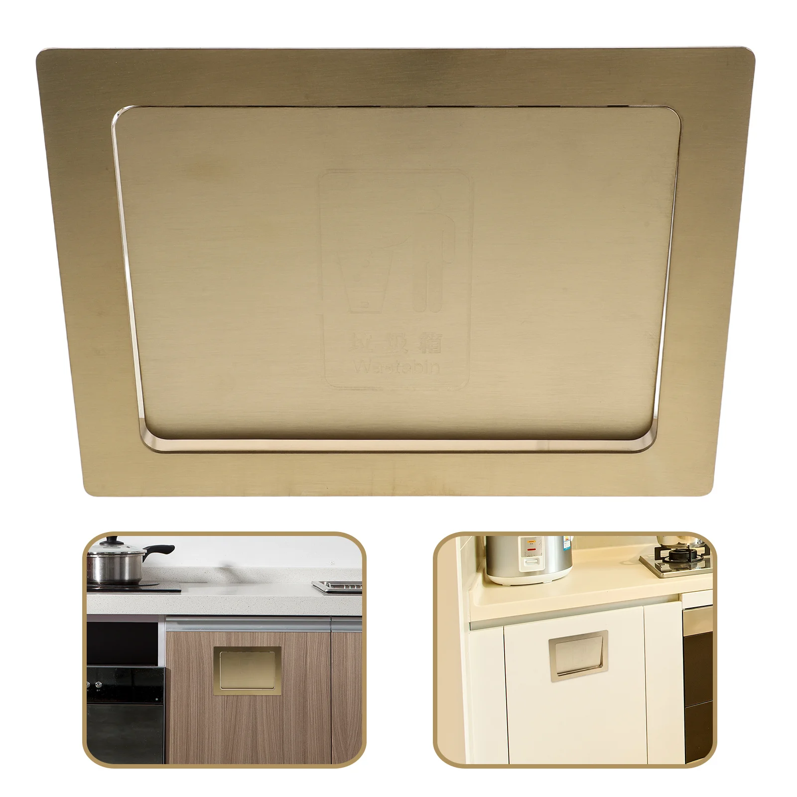 

Крышка мусорного бака с боковым отверстием 9,24X6,76X1,18 дюйма, встроенная крышка бака из нержавеющей стали для кухни, ванной комнаты, офиса