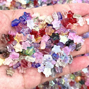 Mattglas -Abstandshalterperlen für DIY -Schmuck, fünf punktierter Stern, handgefertigte Armbänder, Ohrringe, locker, neu, 30pcs, 8mm 6 Hauptverkaufsstar Perlen - №5