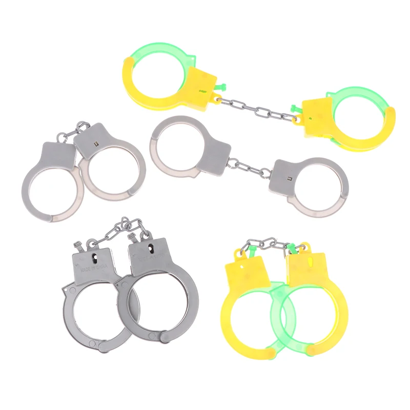 1Pair Handcuffs Toy Kids Role Play Footcuffs Props Party Drama Cosplay Police Cop Officer Costume Dress Up Playing Toys