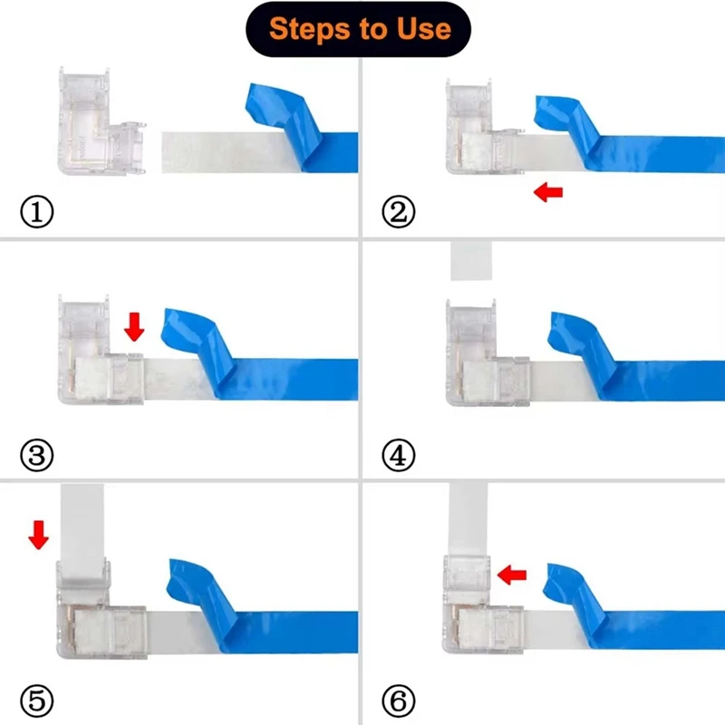 LED Light Strip Connector Right Angle Connector Cob RGB Light Strip 90 Degree L Shape