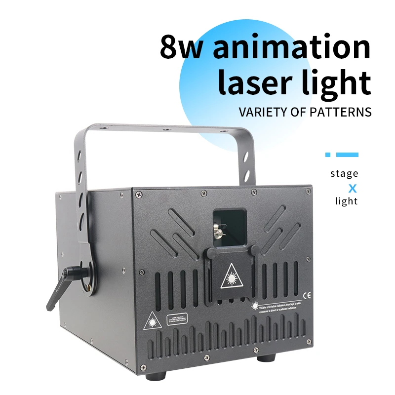 8W Laser light Disco Stage LightWedding Party Ray Devic DMX512 Nightclub DJ 3D Animation Holiday proiettore