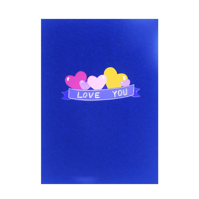 بطاقة تهنئة منبثقة على شكل قلب ثلاثية الأبعاد، عيد الحب، فكر بك، هدية عيد ميلاد، بطاقة شكر، بطاقة التعاطف