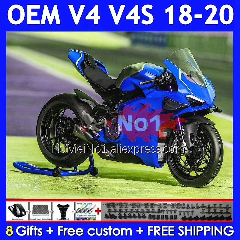 Factory blue Injection Bodys For DUCATI Panigale V4 V 4 S R V4S V4R 327No.73 V4-S V4-R 2018 2019 2020 18 19 20 OEM Fairing Kit