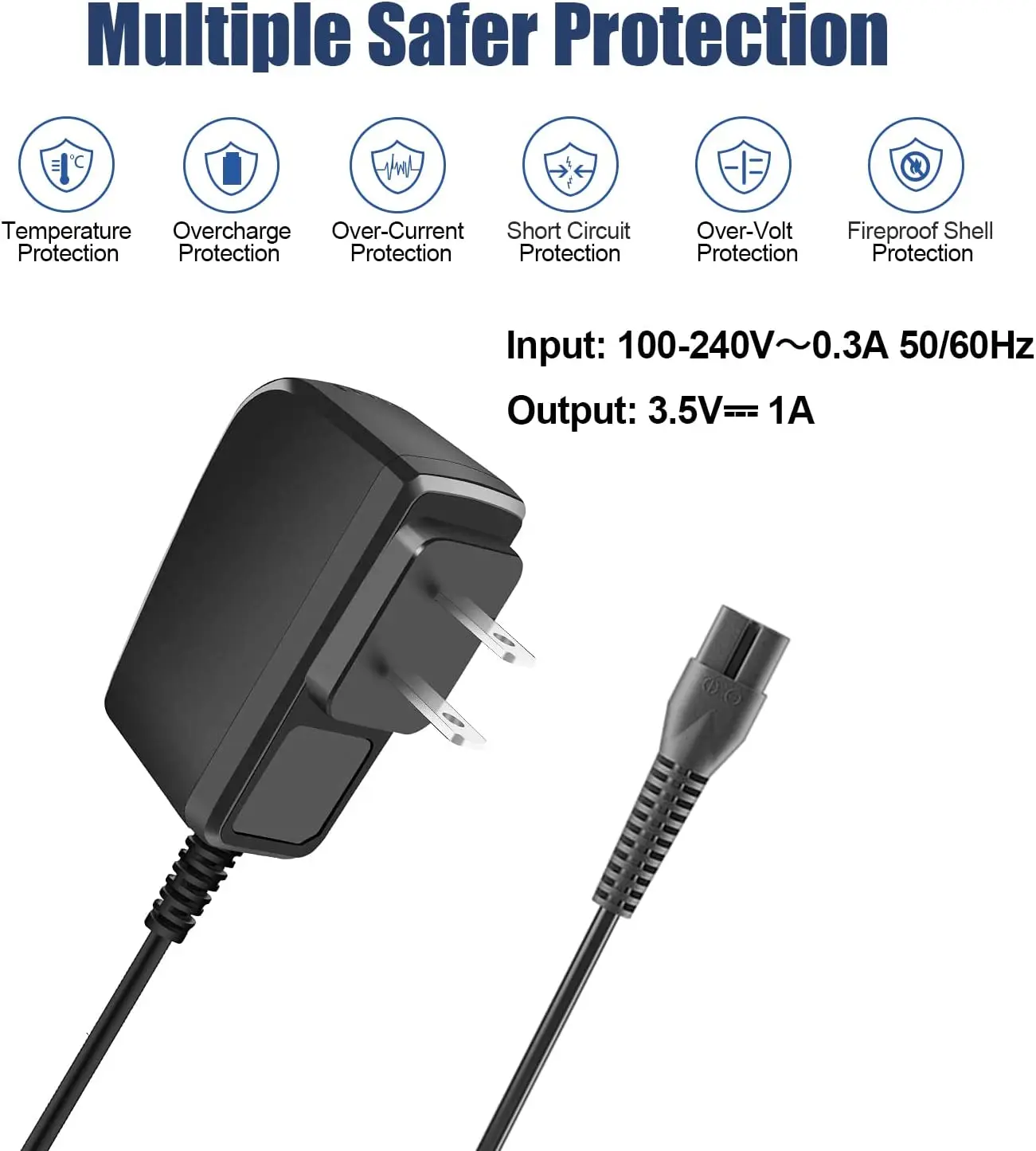 3.5V1A AC Adapter  Clipper Charger for Wahl Color Pro Cordless Hair Clipper & Trimmer 9649 Replacement Wahl Clipper Power Cord