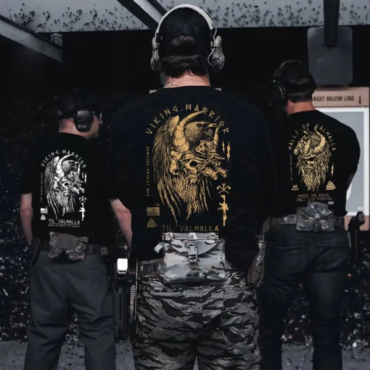 

American Tough Guy Ins Nordic Myth Printed Short Sleeve T-Shirt Men's Summer Tactical Military Fan Crew Neck Men's Clothing Y2k