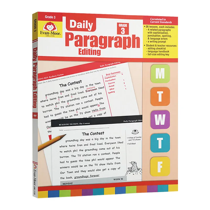 

Evan-Moor Daily Paragraph Editing, Grade 3 TE Workbook,aged 7 8 9 10, English book 9781557999573